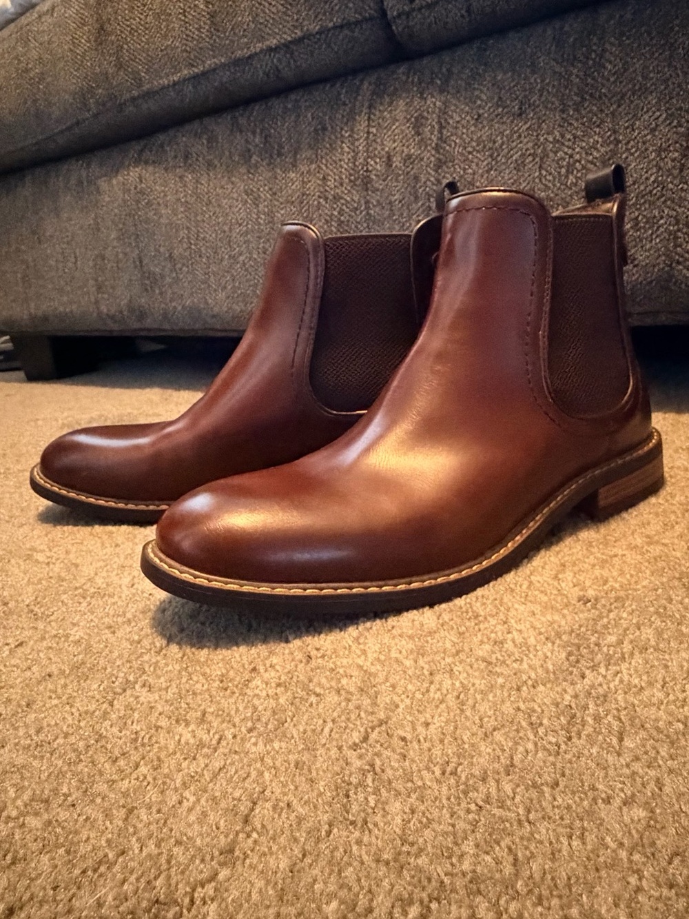 Tommy Hilfiger Men's Brown Leather Chukka Chelsea Boots